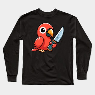 Parrot with knife! Long Sleeve T-Shirt